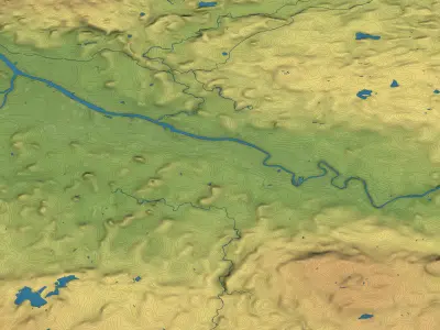 Glasgow - Topography Terrain Low-poly 3D model