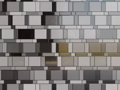 Modern Abstract Mondrian-Style Geometric Tiles PBR Seamless Texture