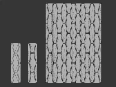 Geometrically seamless decorative panel - rhombuses Low-poly 3D model