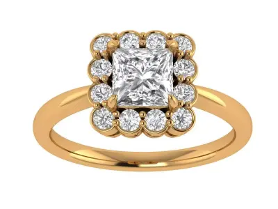 Princess Solitaire Ring 3D print model get