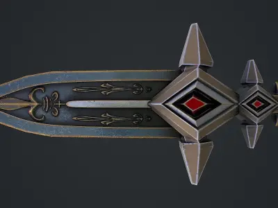 Combat Staff 1 3D Model Low-poly 3D model