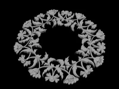 dekor circle of flowers 3D model