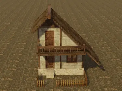 Medieval house 20 Low-poly 3D model