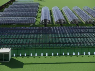 Agricultural Greenhouse Tent Frame -B4 3D model