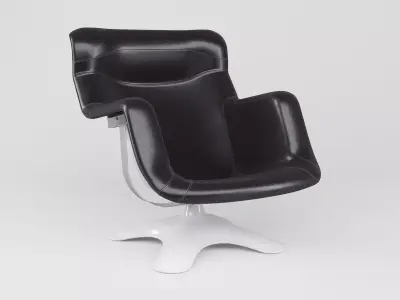 Karuselli lounge chair and ottoman 3D model