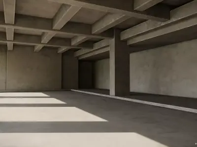 Brutalist VR Room Low-poly 3D model