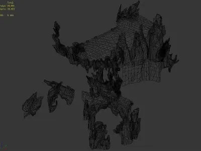 Demon Palace - mountain gravel 09 3D model