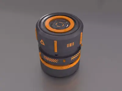 Sci-Fi Barrel - container Low-poly 3D model
