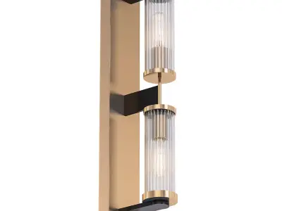 BERTH two - light wall sconce in brass 3D model