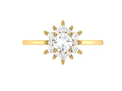 Classic Solitaire Wedding Engagement Stone Ring 3D print model