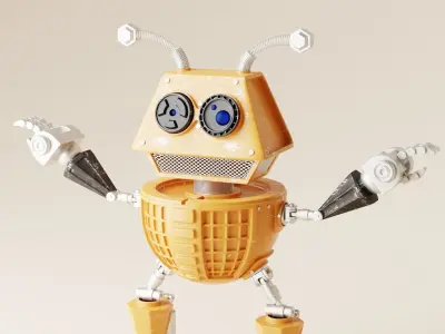 Robot V21 Low-poly 3D model