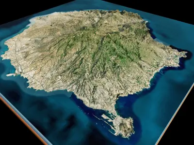 Gran canaria island full 3d model terrain 3D model