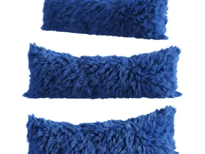 Sheepskin fur pillow 3D model
