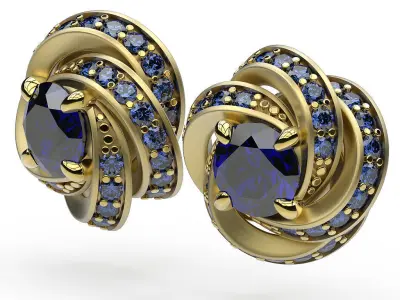 Earrings Swirl 3D print model