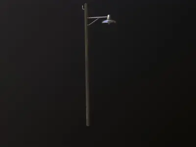 Wooden light pole 3D Model Low-poly 3D model