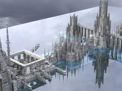 Scifi Ancient City Atlantis 3D model