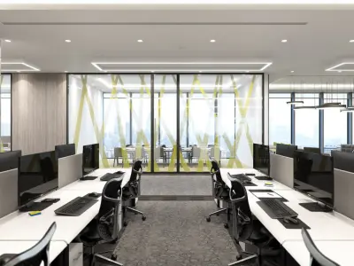 VRay - C4D files - Office Space Interior 3D model 3D model