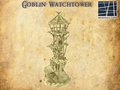 Goblin Watchtower Tabletop Terrain 28 MM 3D print model