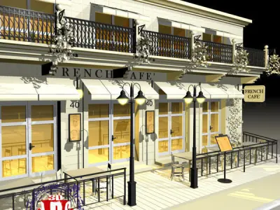 Cafe Restaurant facade 3D model