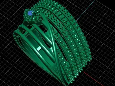 Diamond Ring for Women 3D print model 22