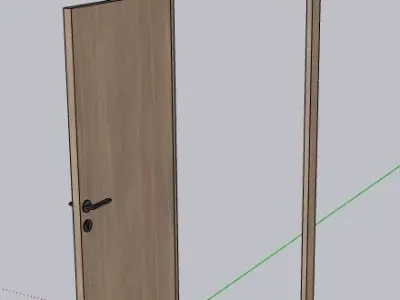 SketchUp dynamic door plain veneer Low-poly 3D model
