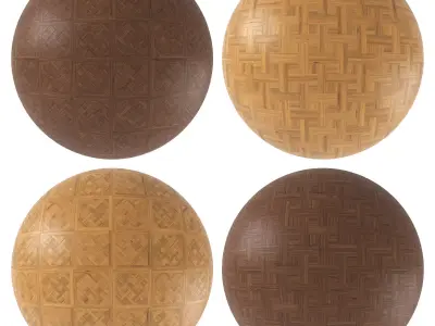 Parquet - Laminate - Wooden floor 4 in 1 3D model 8