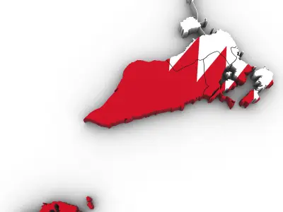 3d Political Map of Bahrain 3D model