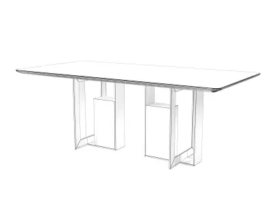 Moore 200 and 220 Rectangle Dining Tables 3D model