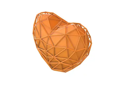 Stylish Heart V4 007 Low-poly 3D model
