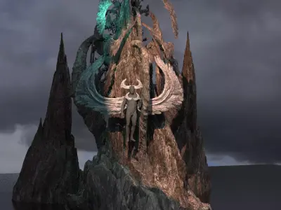 Arch angel Michael Angels mountain pass 3D model