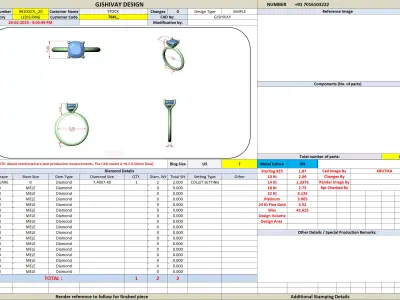 Cushion Diamond Solitaire Engagement Ring CAD 3DM STL 3D print model