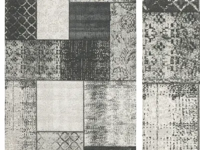 Lizeth Flatweave Grey Rug 3D model