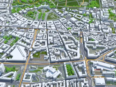 Karlsruhe City Germany Low-poly 3D model
