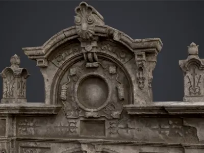 Old Abandoned Door Portal Low-poly 3D model