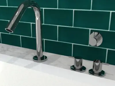 bath taps and hand held shower  Low-poly 3D model