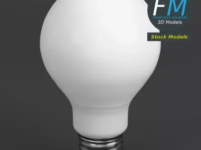 LED Fluorescent light bulb lamp 1 3D model