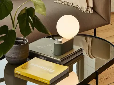 Minimalist Globe Table Lamp Alumina Low-poly 3D model