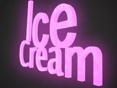 Ice Cream Sign Free 3D model
