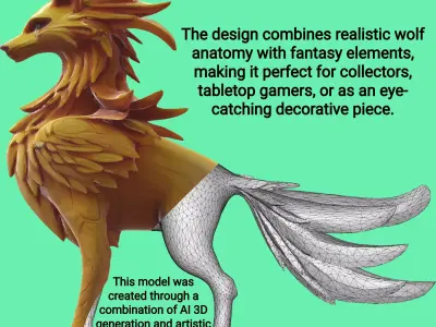 Golden Guardian Wolf Free 3D print model