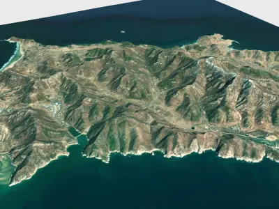 Island Arang dong Democratic Peoples Republic of Korea 3D model