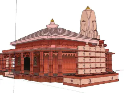 Architecture-Religion-God-Culture-Temple-0260 indian temple w... 3D model