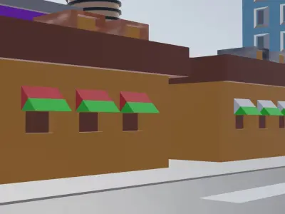 Low poly city Low-poly 3D model