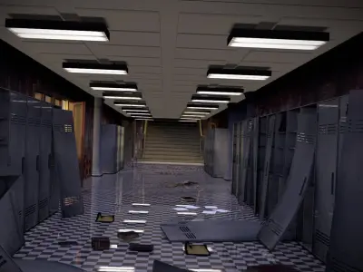 School Locker Horror sceen 3D model