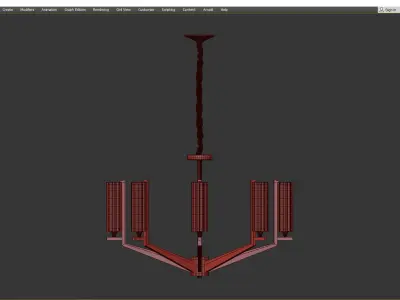 FASHION BRASS CHANDELIER 3 Low-poly 3D model