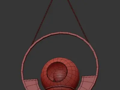 Medallion gold circle pendant light 3D model