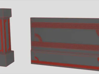 Neon Architecture Wall and Column 3D model