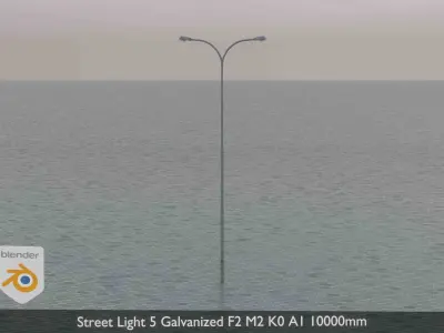 Street Light 5 Galvanized F2 M2 K0 A1 10000mm  Low-poly 3D model