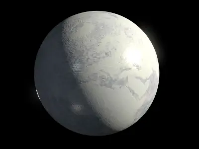 Frozen Earth Planet - 8k PBR Low-poly 3D model