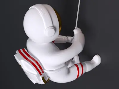 Astronaut And Moon Light Fixture 3D model