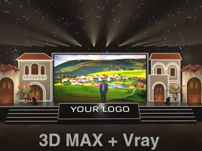 European Village LED Event Stage 3D model